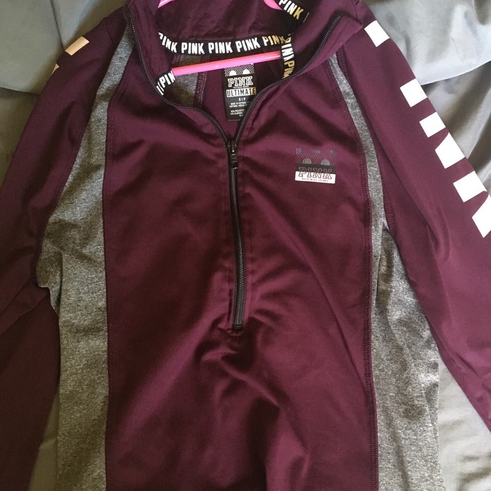 a PINK victoria secret maroon pullover